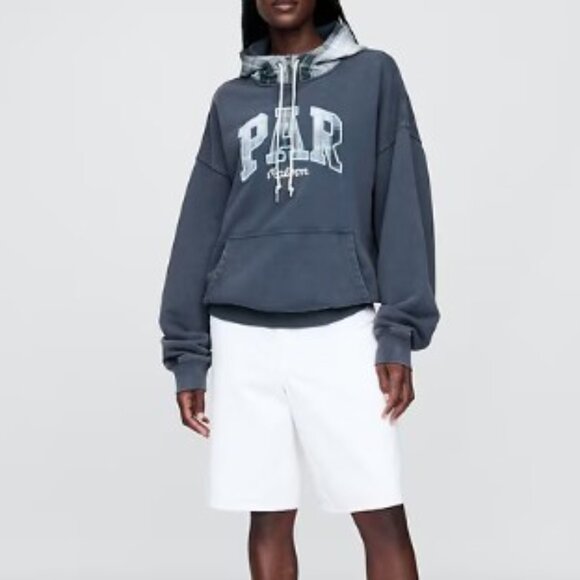 Gap × Malbon Adult Heavyweight French Terry Logo Hoodie Cool Lake Blue L - Picture 5 of 7